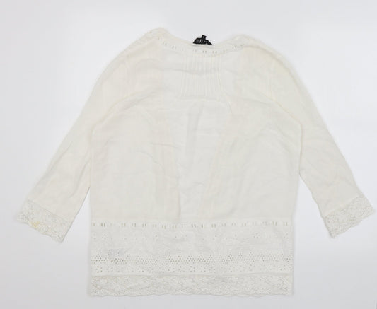 New Look Womens White Wrap Jumper Size 8