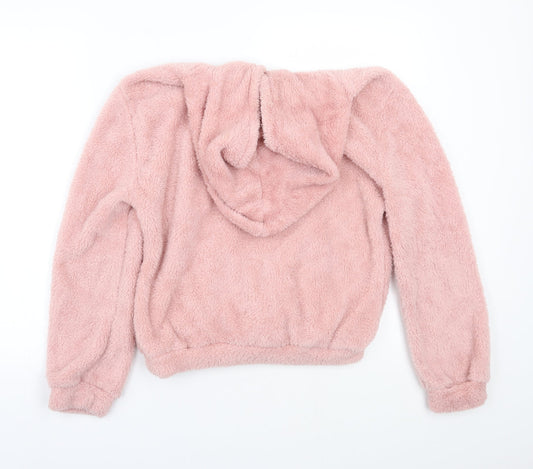 Qiu me Womens Pink Pullover Hoodie