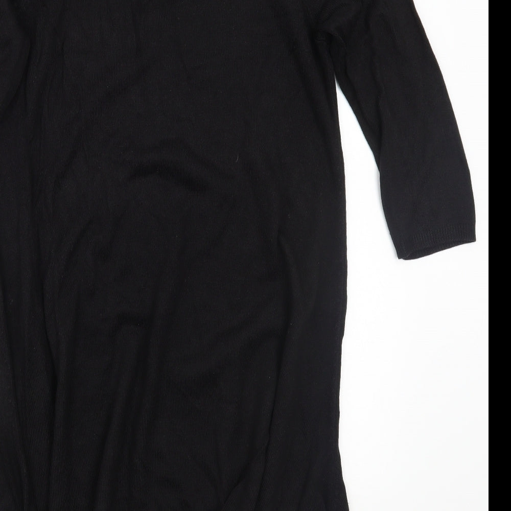 Brand and care label for Papaya women’s black basic t-shirt, size UK 8