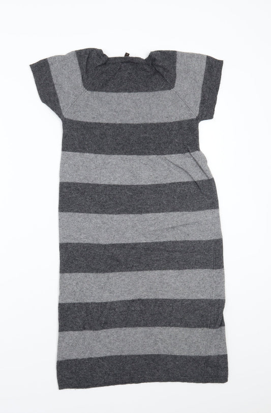 Phase Eight Womens Grey Striped A-Line Size S