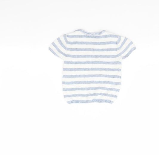 NEXT Baby White Striped Pullover Jumper Size 6-9 Months