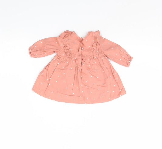 NEXT Girls Pink Fit & Flare Size 0-3 Months - star detail