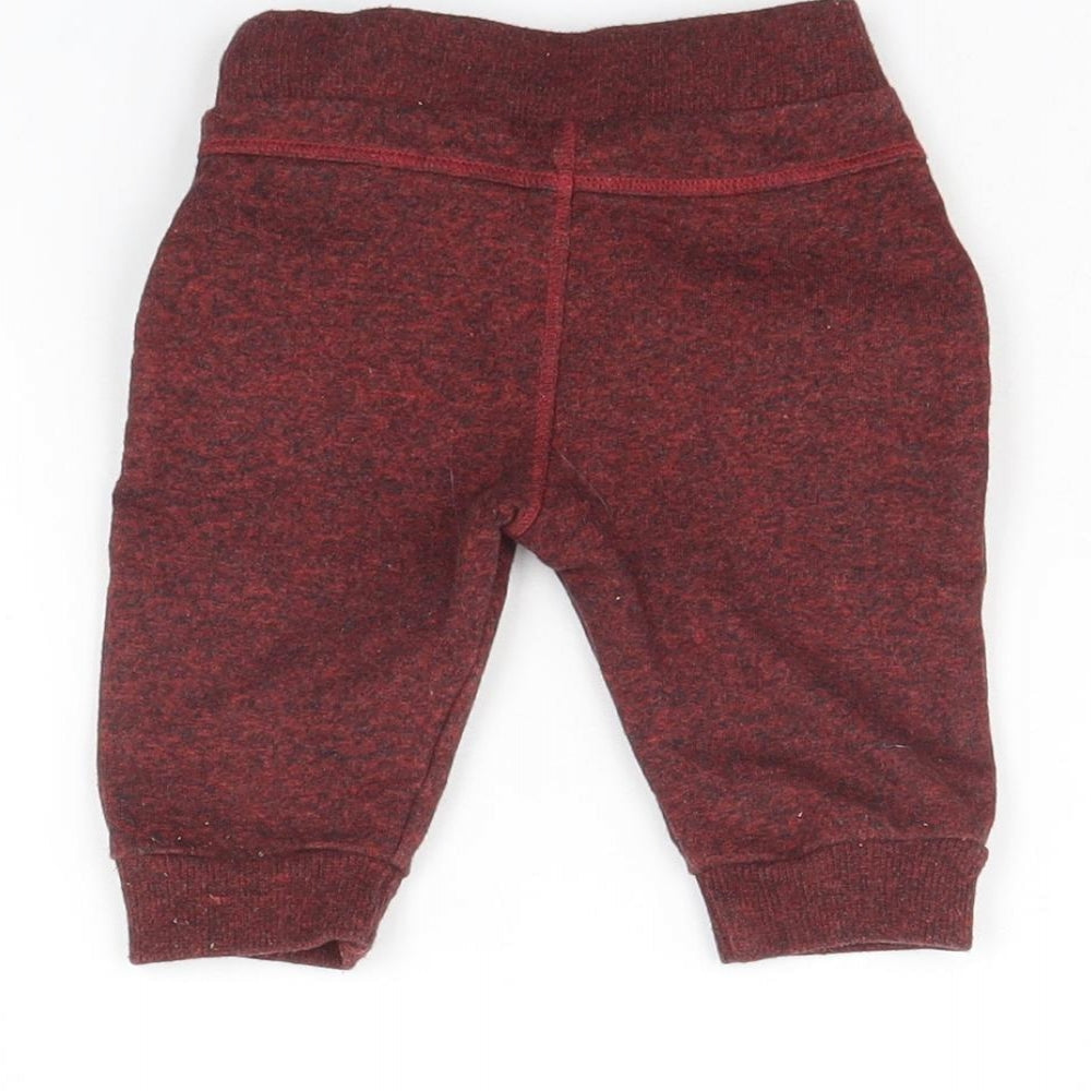 Brand and care label for Disney Baby Baby Red Jogger Trousers, size 0-3, Months - Mickey and Friends