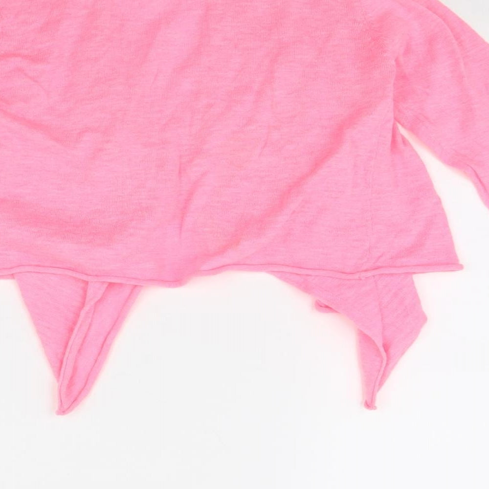 Brand and care label for Next girls’ pink jacket, size 7, years