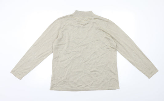 Bonmarché Womens Beige Pullover Jumper Size M - Embelished Neckline
