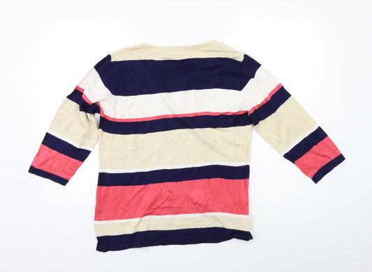 Alexara Womens Multicoloured Striped Pullover Jumper Size L