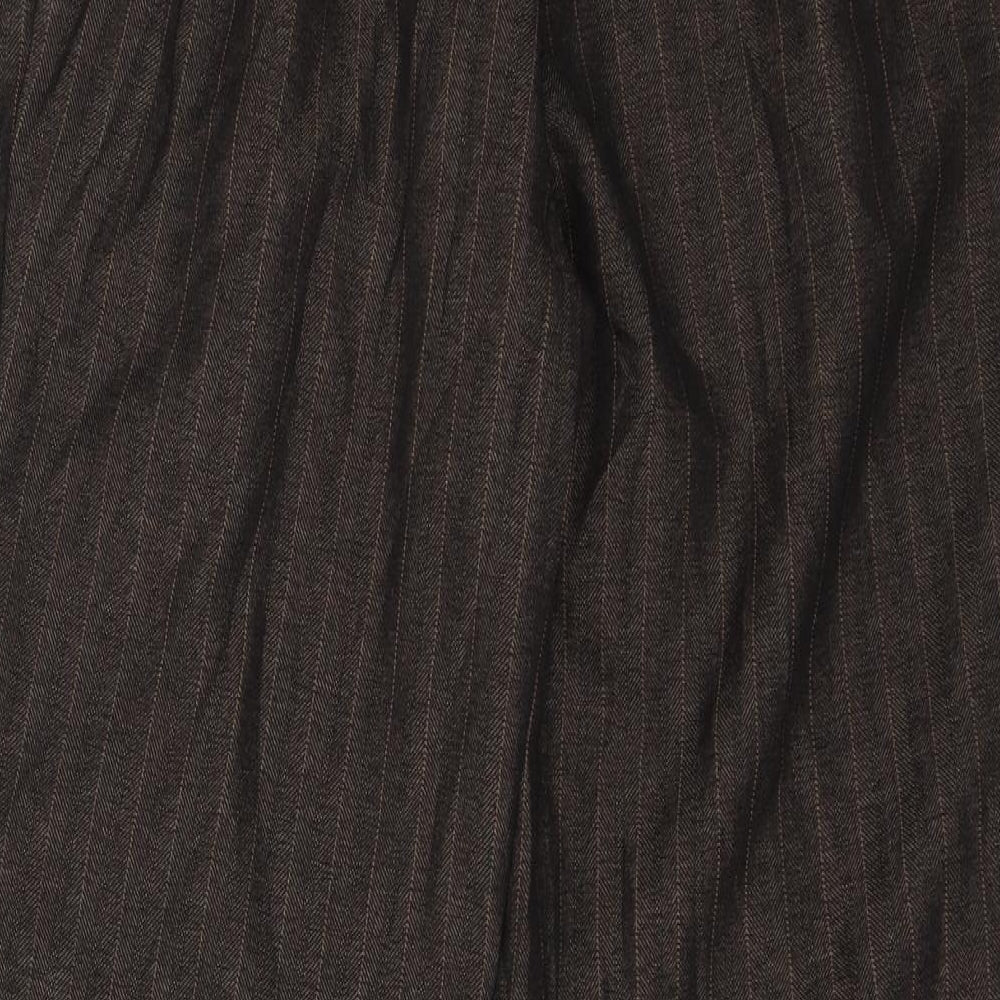 M&S Womens Brown Striped Dress Pants Trousers Size 12 L26 in