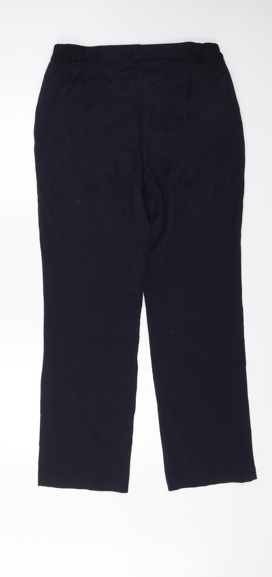 M&S Womens Blue Dress Pants Trousers Size 12 L28 in