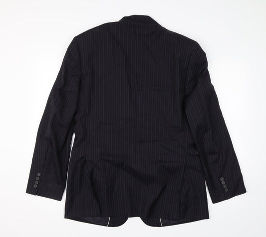Marks and Spencer Mens Blue Striped Jacket Blazer Size 38