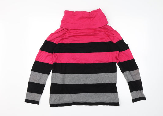 Isle Womens Pink Striped Pullover Jumper Size S