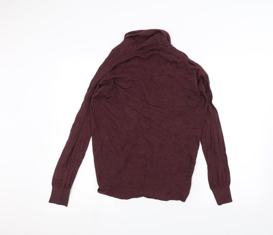 Bershka Womens Red Cardigan Jumper Size L