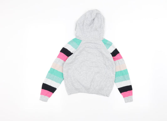 Minti Girls Grey Pullover Hoodie Size 7 Years