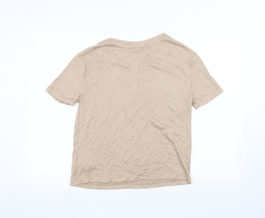 Marks and Spencer Womens Brown Basic T-Shirt Size S