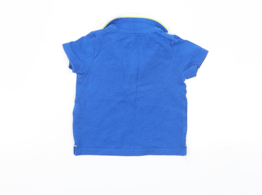 Fred & Flo Boys Blue Basic Polo Size 0-3 Months