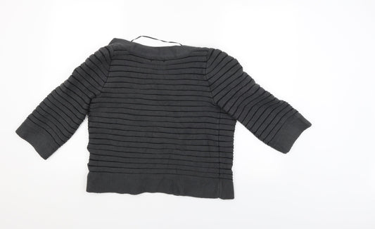 Vacknox Womens Black Striped Cardigan Jumper Size S