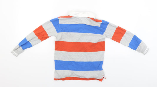 M&S Boys Multicoloured Striped Cardigan Jumper Size 7-8 Years