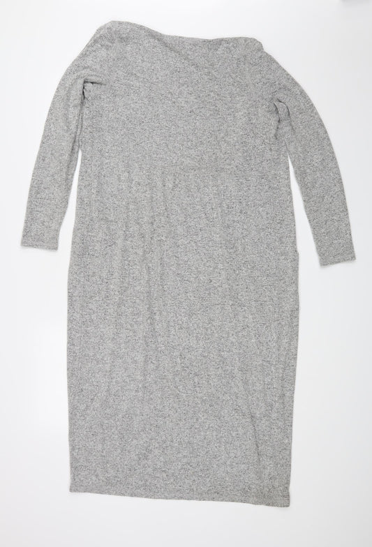 Cream Womens Grey Wrap Blouse Size S