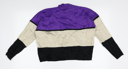New Look Womens Purple Striped Pullover Jumper Size M