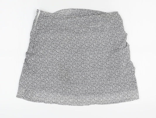 H&M Womens Grey Animal Print A-Line Skirt Size 10 - layered