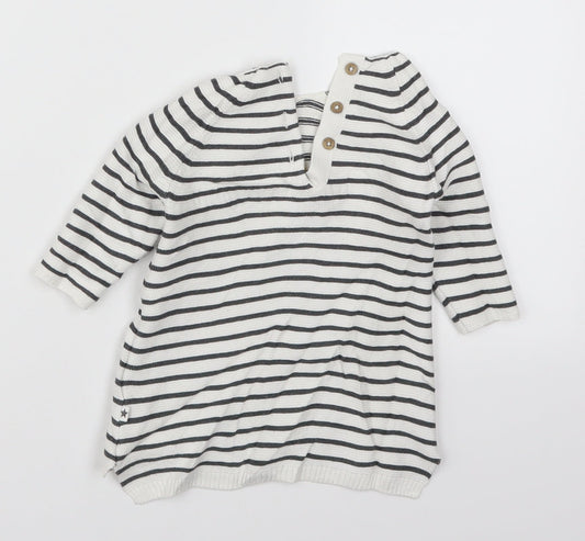 NEXT Baby White Striped Pullover Jumper Size 0-3 Months - Daydreaming