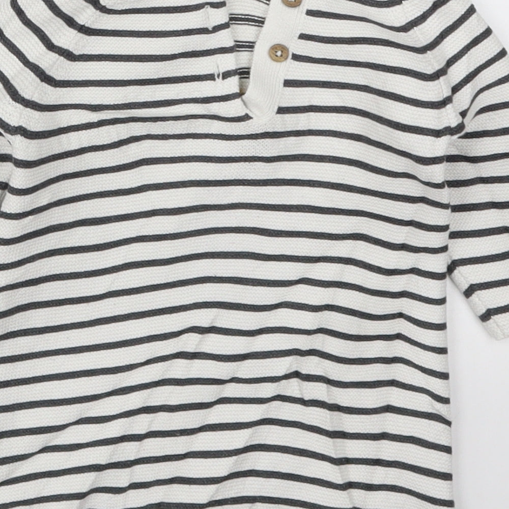 Brand and care label for Next Baby White Striped jumper, size 0-3, Months - Daydreaming