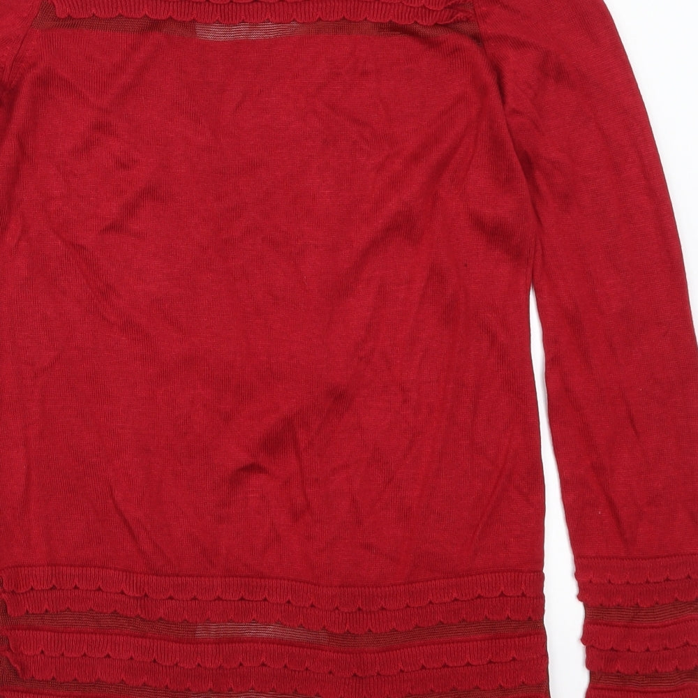 Marks and Spencer Womens Red Cardigan Jumper Size 8