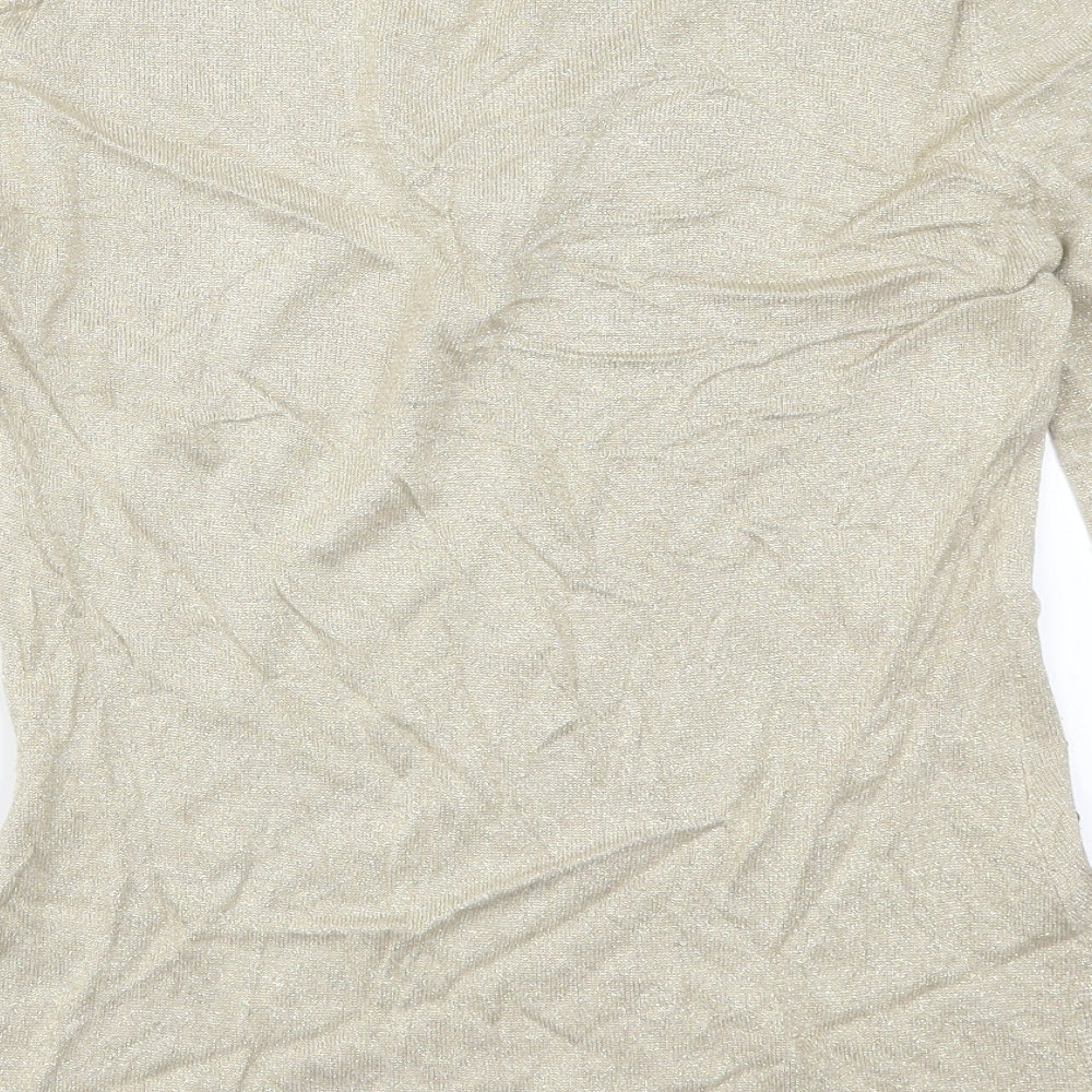 St Bernard Womens Gold Rayon Pullover Jumper Size 10 - Keyhole Neck