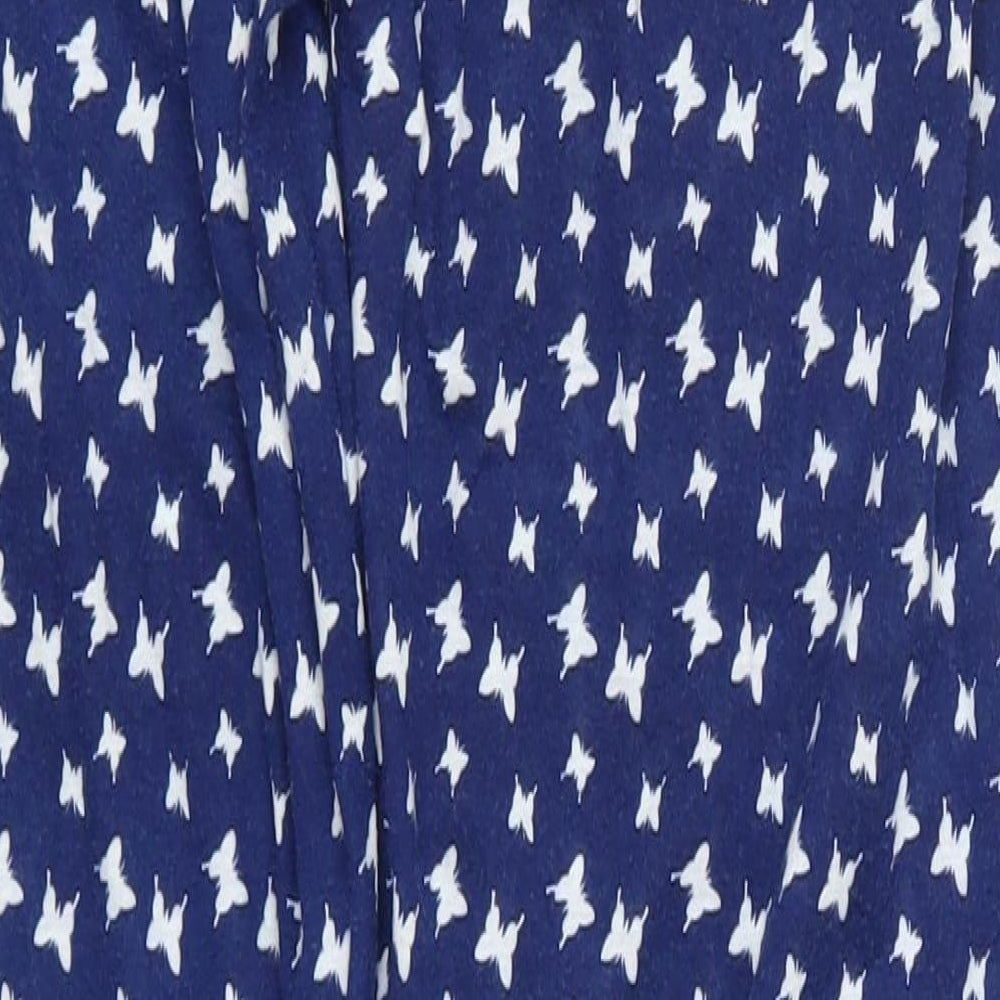 Preworn Womens Blue Trousers Size M L28 in - Butterfly Print Loungewear