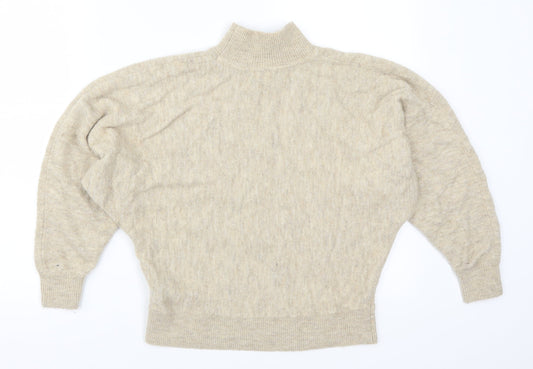 H&M Womens Beige Knit Pullover Jumper Size XS