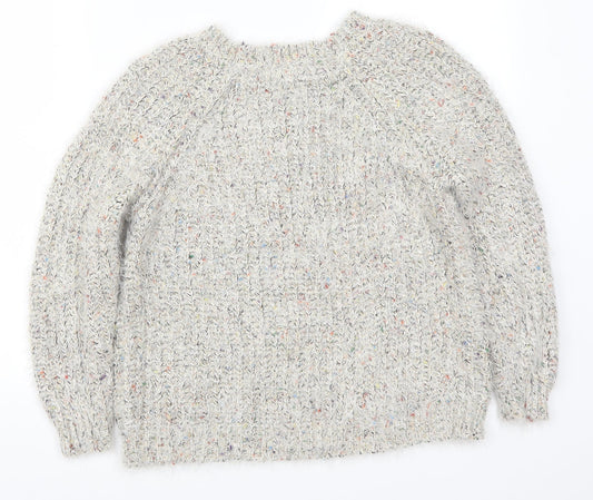 QED London Womens Grey Knit Pullover Jumper Size S