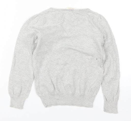 H&M Girls Grey Pullover Jumper Size 5-6 Years
