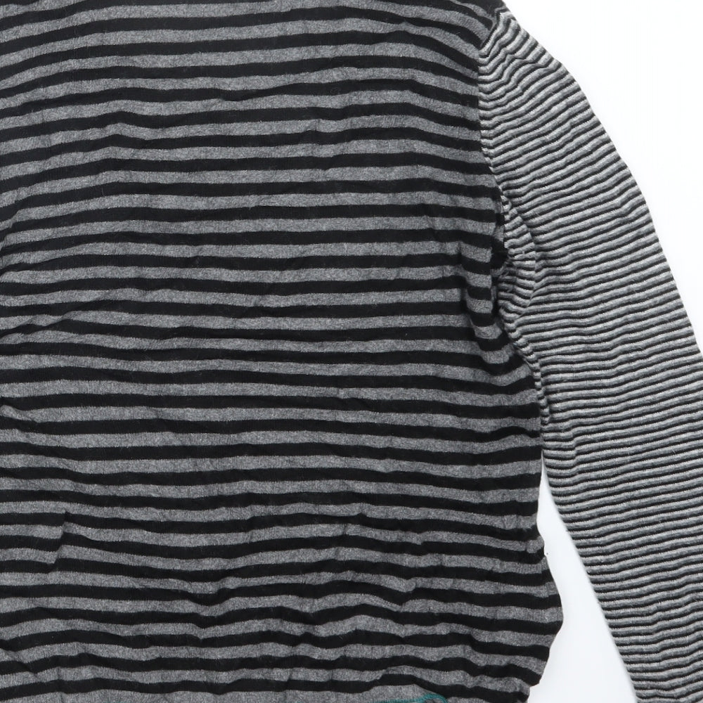 Per Una Womens Black Striped Knit Pullover Jumper Size 12