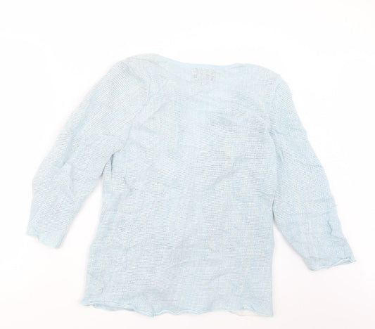 Orla Womens Blue Knit Cardigan Jumper Size M