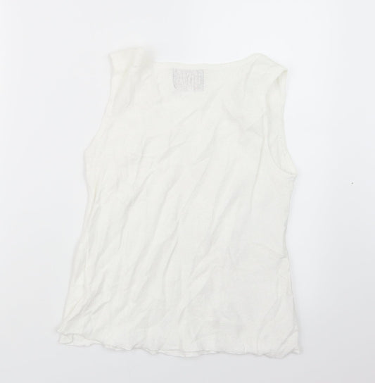 Orla Womens White Knit Basic Tank Size M