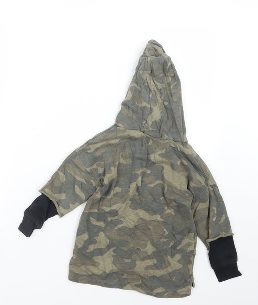 NEXT Boys Green Camouflage Pullover Hoodie Size 4 Years