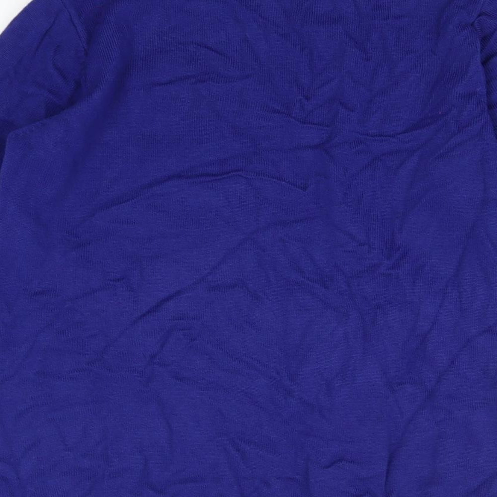 Bm Colelction Womens Blue Knit Pullover Jumper Size S
