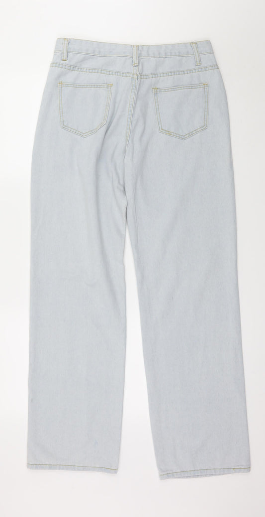 Preworn Womens Blue Denim Wide-Leg Jeans Size 32 in L30 in