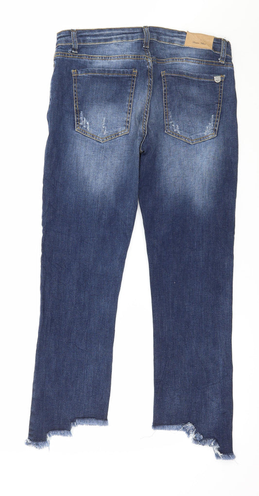 R Denim Womens Blue Denim Cropped Jeans Size M L24 in