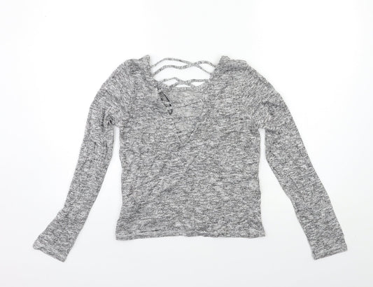 H&M Womens Grey Knit Pullover Jumper Size M