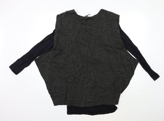 Klass Womens Grey Knit Pullover Jumper Size S