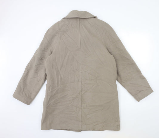 Preworn Womens Grey Overcoat Coat Size 10