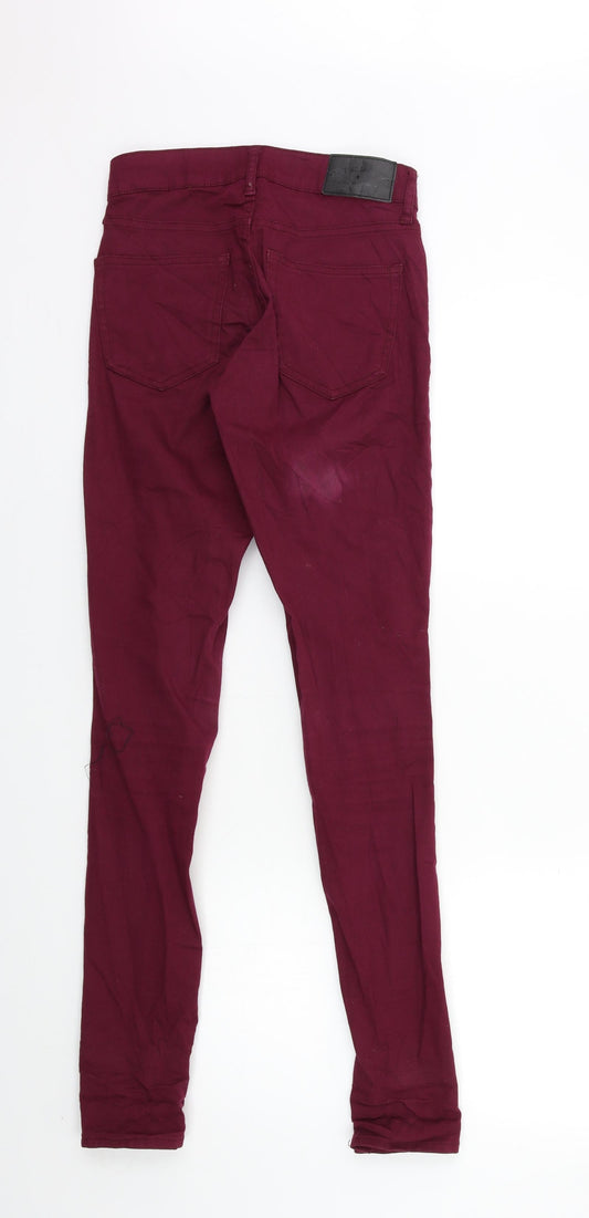 H&M Womens Purple Denim Skinny Jeans Size 6 L32 in