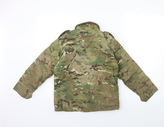 Preworn Girls Green Camouflage Jacket Size 7 Years
