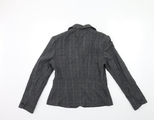 NEXT Womens Grey Striped Jacket Blazer Size 12