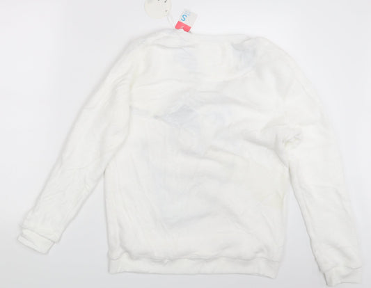 Diseny Womens White Pullover Jumper Size 10