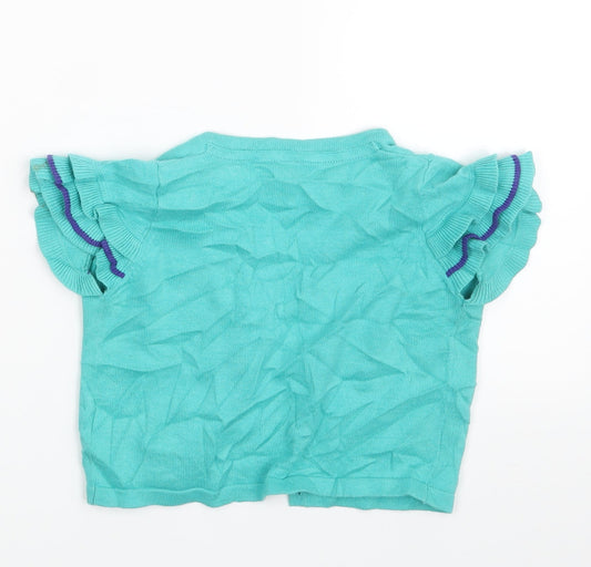 First Wish Girls Green Cardigan Jumper Size 4 Years