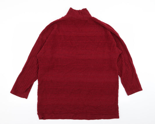 M&Co Womens Red Pullover Jumper Size 16