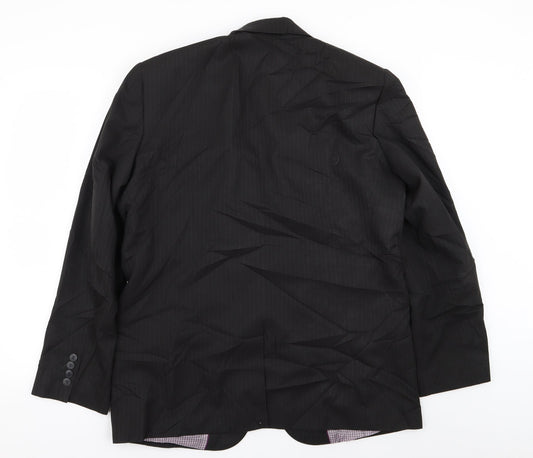 taylor and wright Mens Black Striped Jacket Blazer Size 42