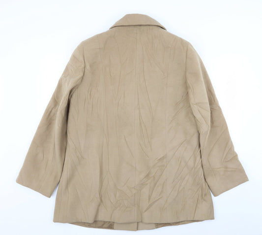 isle Womens Beige Overcoat Coat Size 16