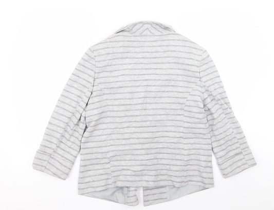 Principles Womens Grey Striped Jacket Blazer Size 16